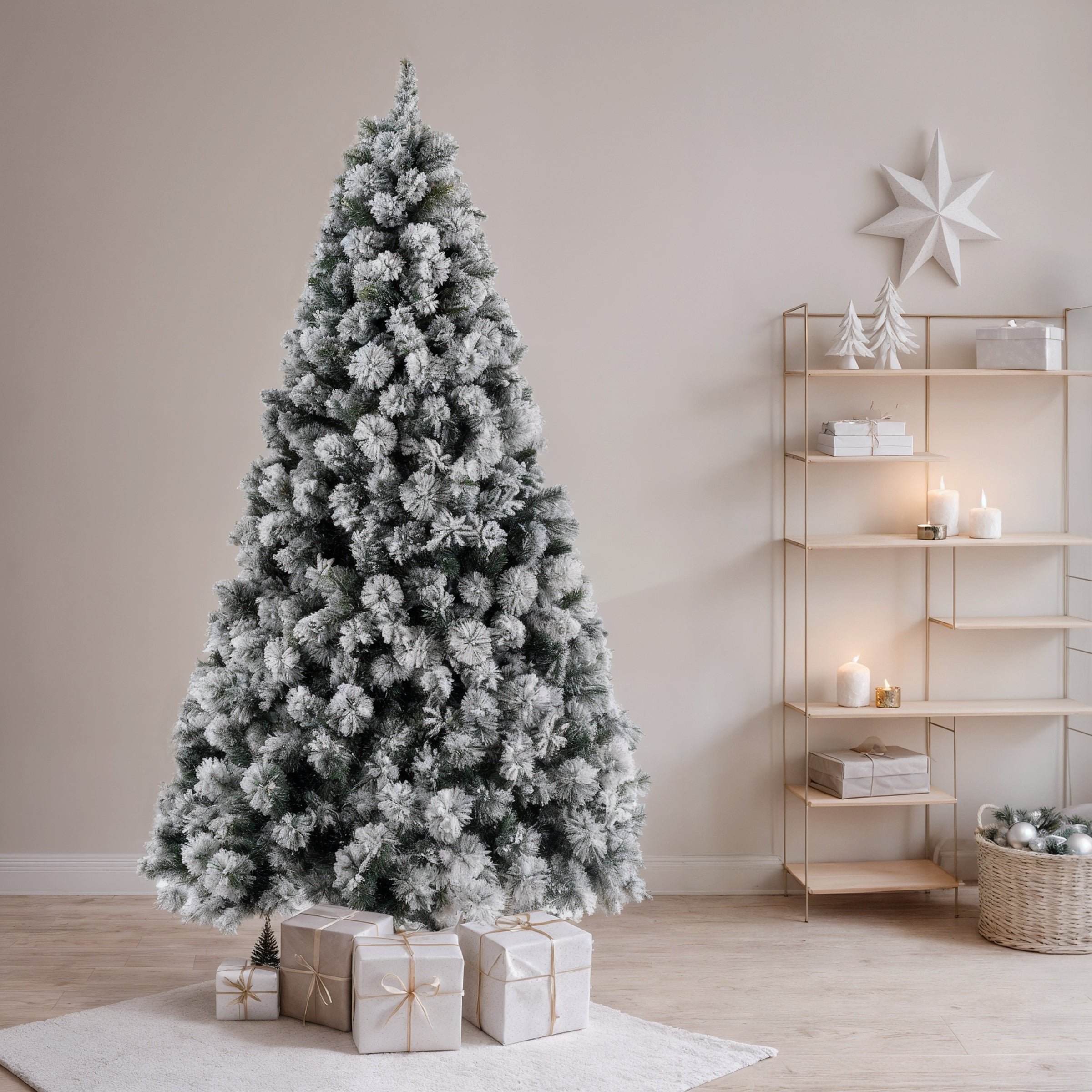Sapin artificiel de Noël (H210 cm) Edmonton Vert enneigé