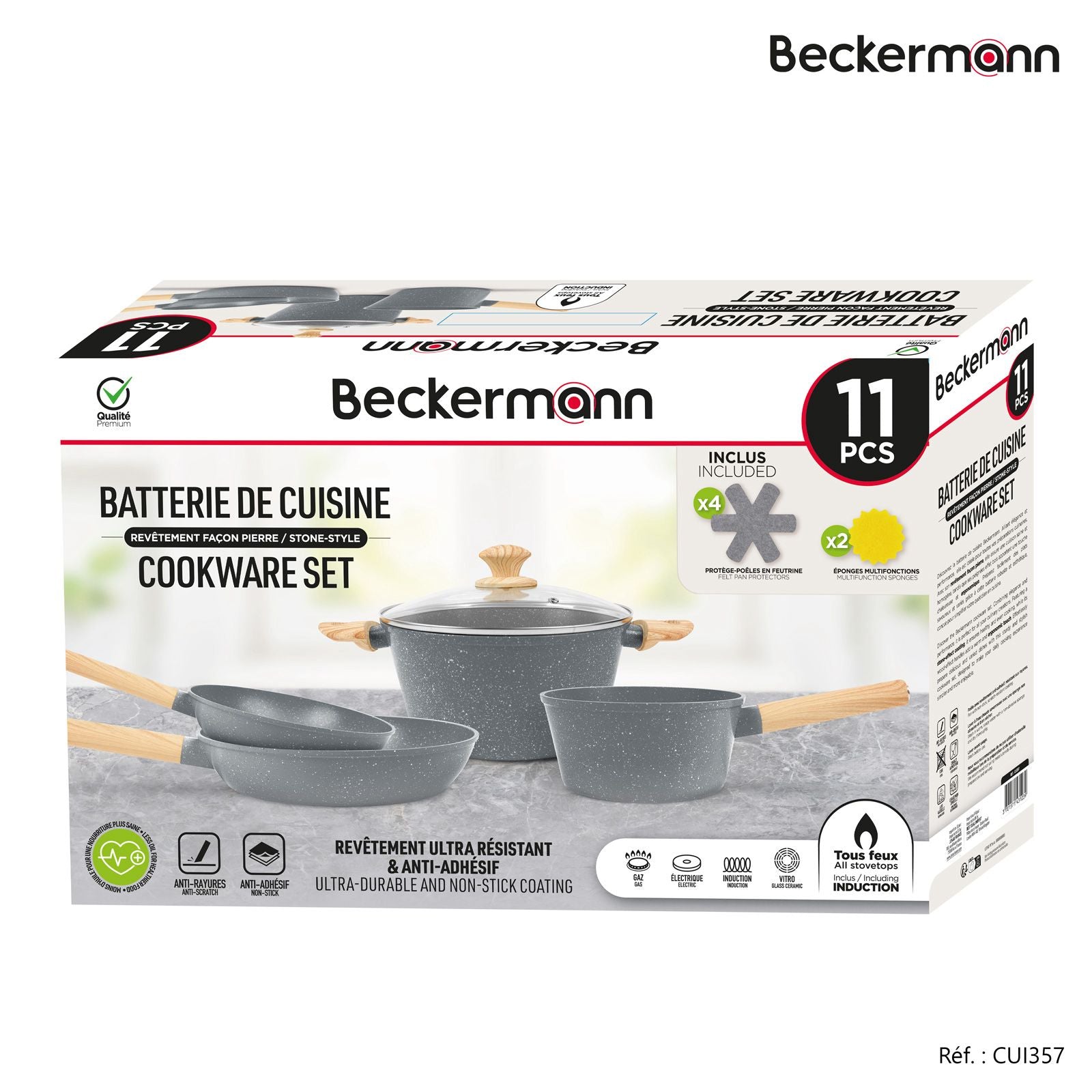 BATTERIE DE CUISINE 11 PIÈCES BECKERMANN – L'ÉLÉGANCE ET LA PERFORMANCE DANS VOTRE CUISINE