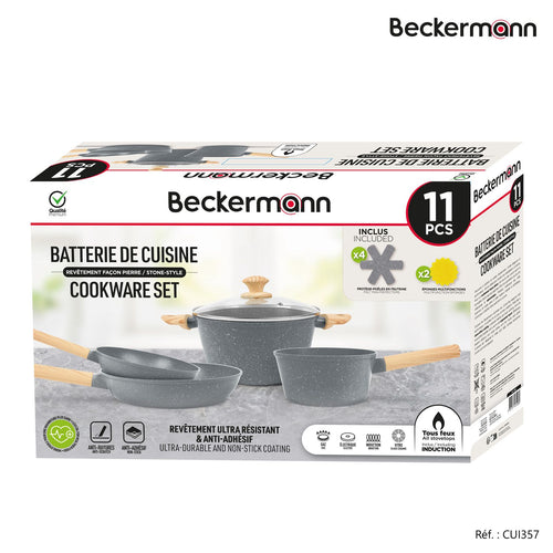 BATTERIE DE CUISINE 11 PIÈCES BECKERMANN – L'ÉLÉGANCE ET LA PERFORMANCE DANS VOTRE CUISINE