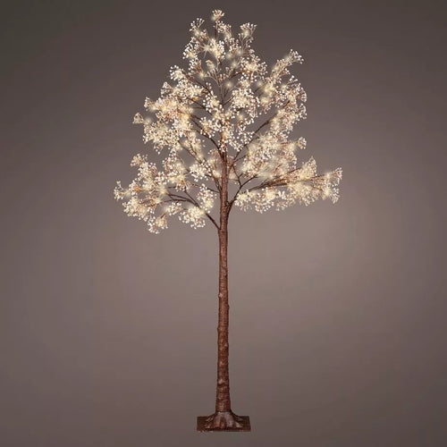 Arbre lumineux 180 LED (H180 cm) Gypsophile givré Blanc chaud