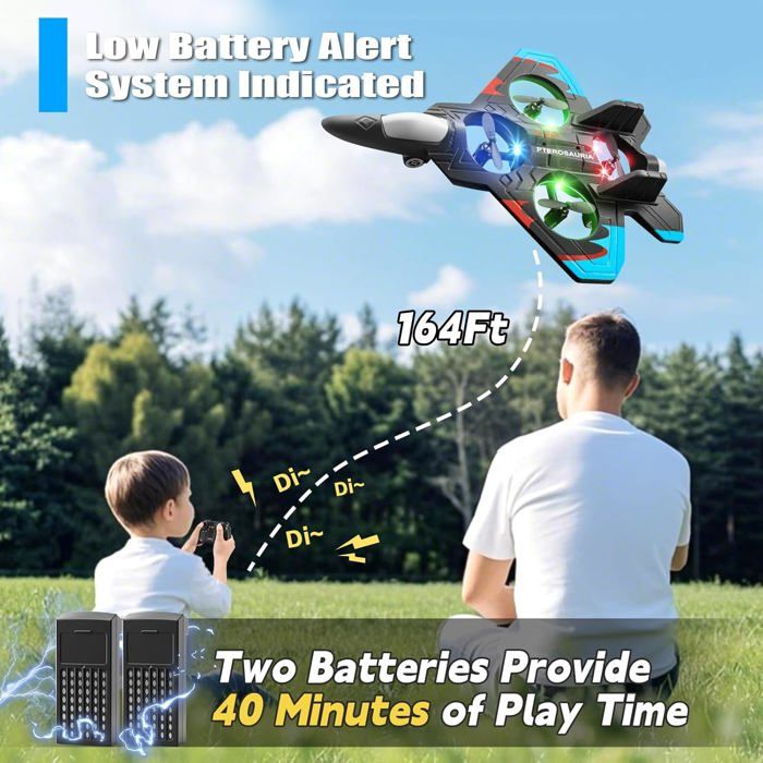 Avion télécommandé en mousse 4DRC V32 pour enfants de 8 à 16 ans, avion de chasse télécommandé avec éclairage