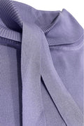 Ensemble pull col roulé tombant over size et palazzo violet