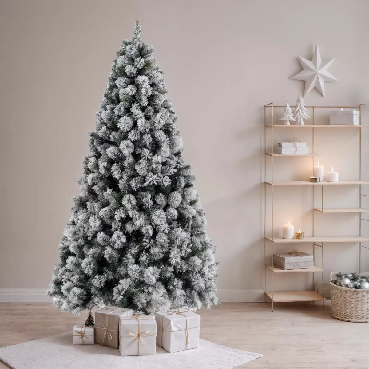 Sapin artificiel de Noël (H210 cm) Edmonton Vert enneigé